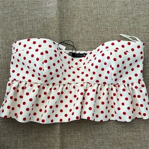 Zara polka dot crop top